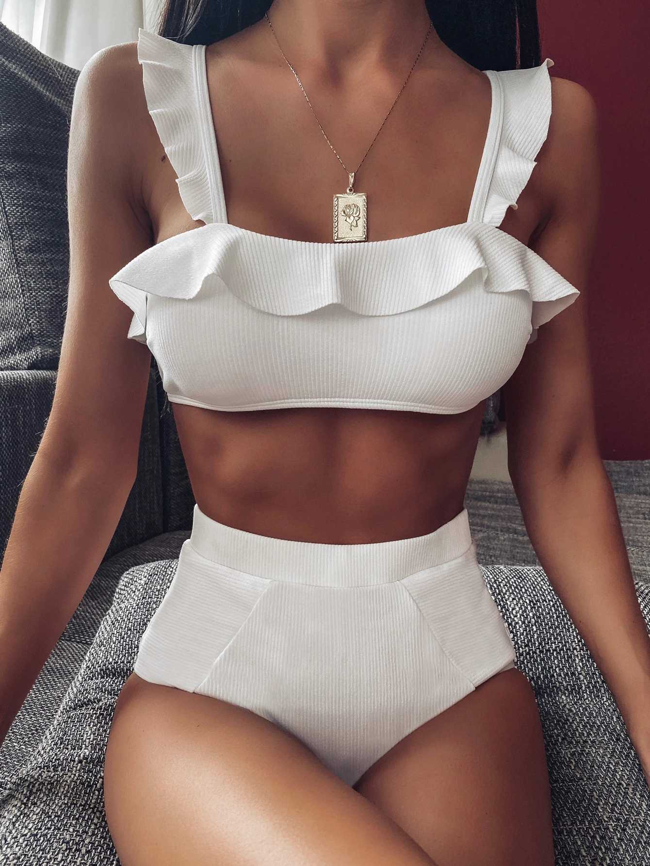 white flattering cute bikini set 