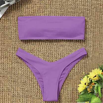 purple Poolside Chic bikini set