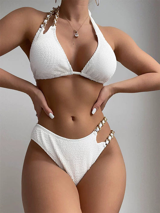 white bikini set