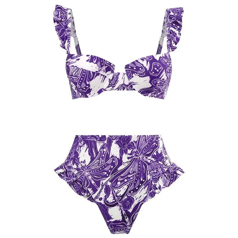 tropical island purple skirt cover up